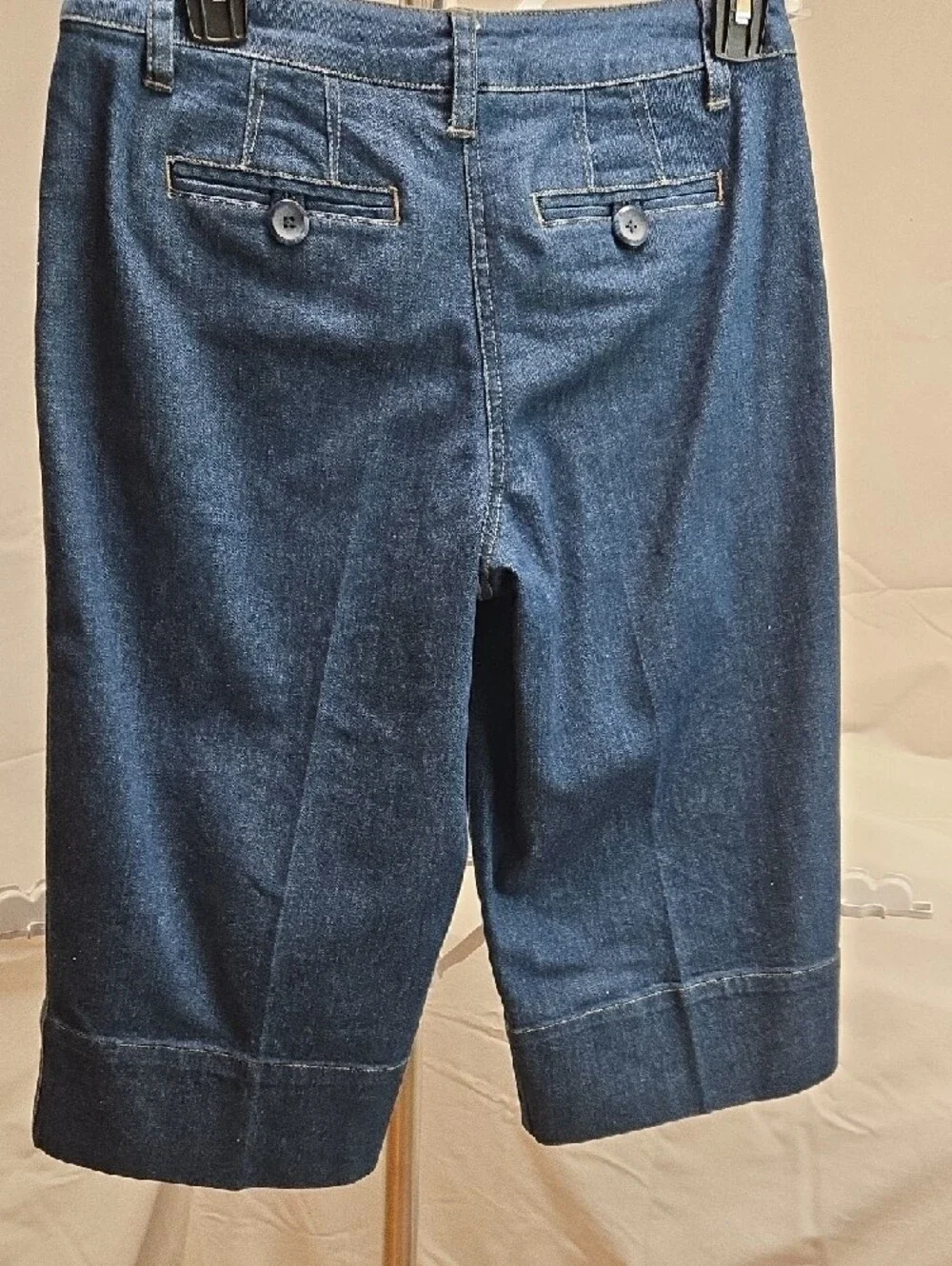 Talbots Women’s Dark Blue Denim Culotte Jeans - Picture 2 of 6